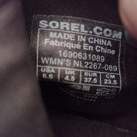 Sorel Lolla Ankle Bootie 6.5 Womens Grey Side Zipper Chunky Round Toe Leather - Picture 8 of 8